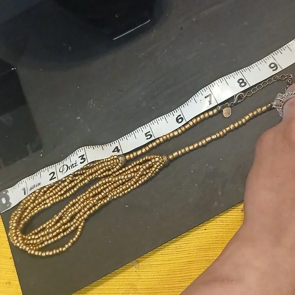 Elegant Gold Multi Stramd Beaded Necklace - Picture 8 of 8